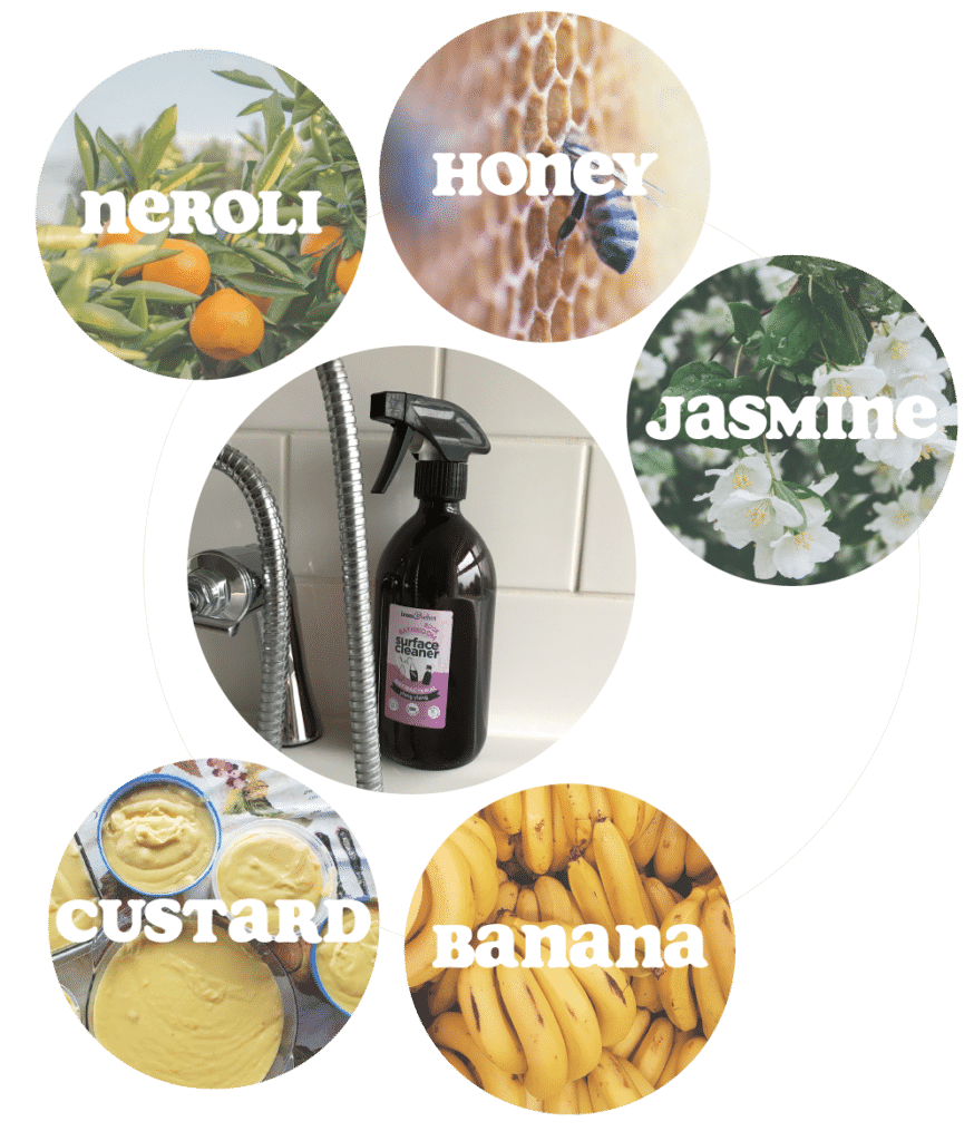 Notes of ylang ylang: Neroli, honey, jasmine, custard and banana
